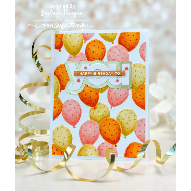 Simon Says Stamp Embossing Folder And Dies Party Balloons sfd327 Stamptember Birthday Card | color-code:ALT03