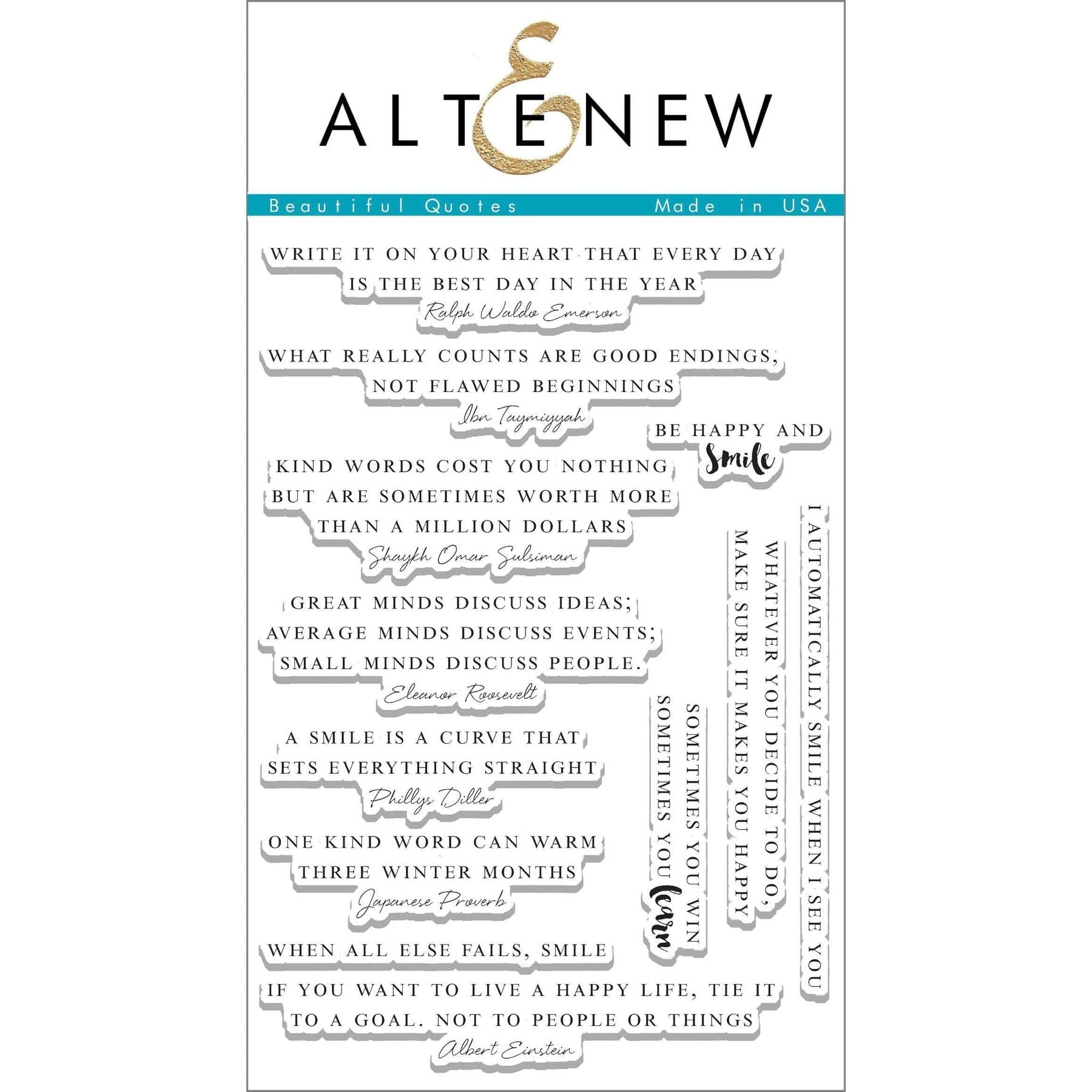 Altenew BEAUTIFUL QUOTES Clear Stamp Set ALT1103