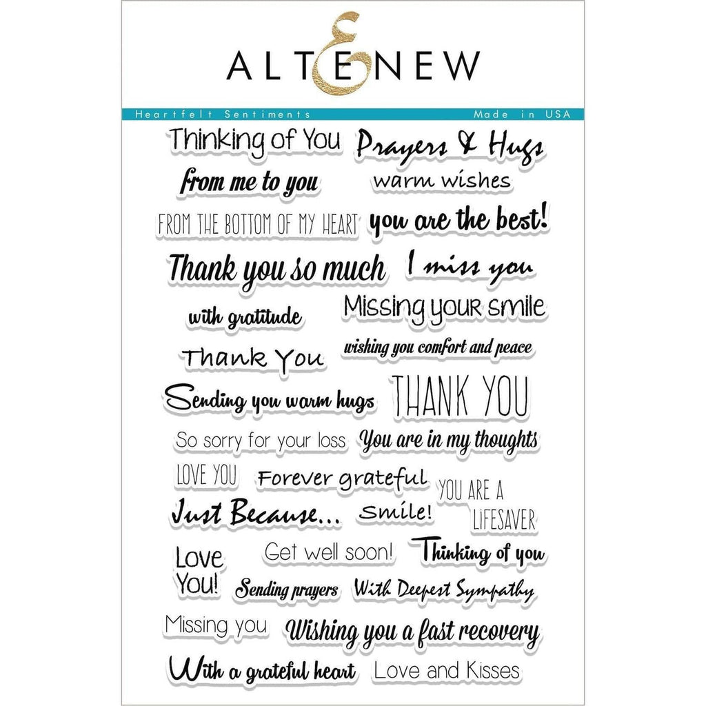 Altenew HEARTFELT SENTIMENTS Clear Stamp Set ALT1755