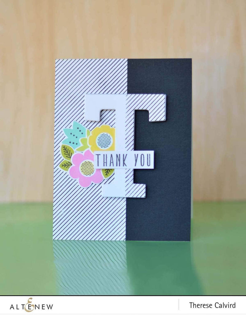 Altenew PINSTRIPES Clear Stamps ALT2337 thank you