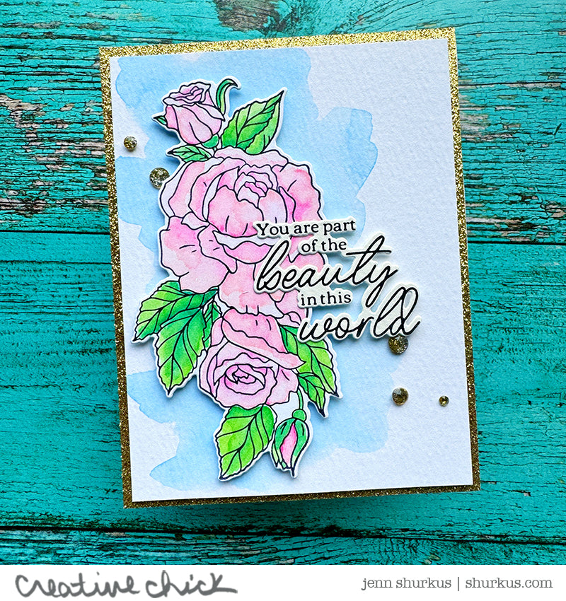 Pinkfresh Studio Beautiful Roses Die 216823 Beauty In This World Card | color-code:ALT02