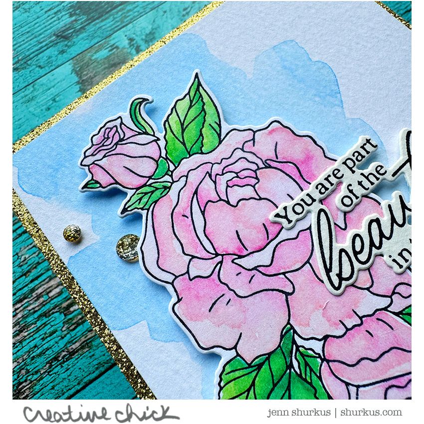 Pinkfresh Studio Essentials Glitter Cardstock Gold pf139es Beauty In This World Card | color-code:ALT01
