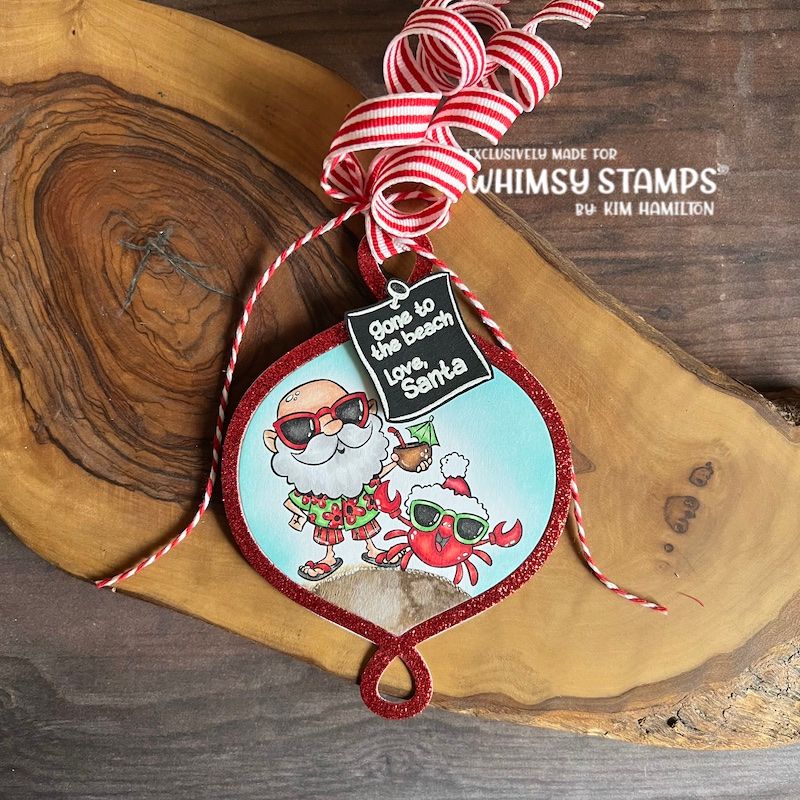 Whimsy Stamps Tropical Christmas Clear Stamps khb210 cute gift tag
