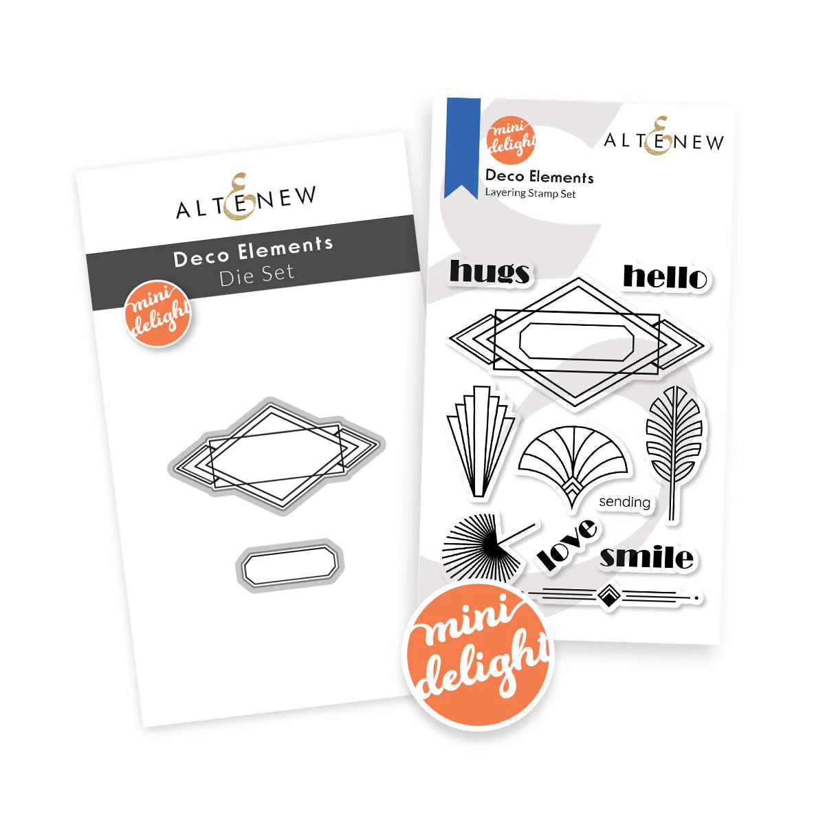 Altenew Mini Delight Deco Elements Clear Stamp and Die Set ALT8015BN