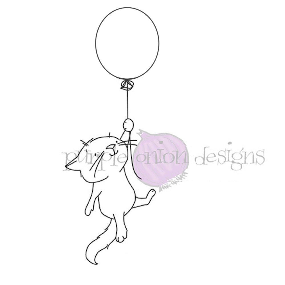 Purple Onion Designs Miles Up Up And Away Unmounted Cling Stamp pod6055