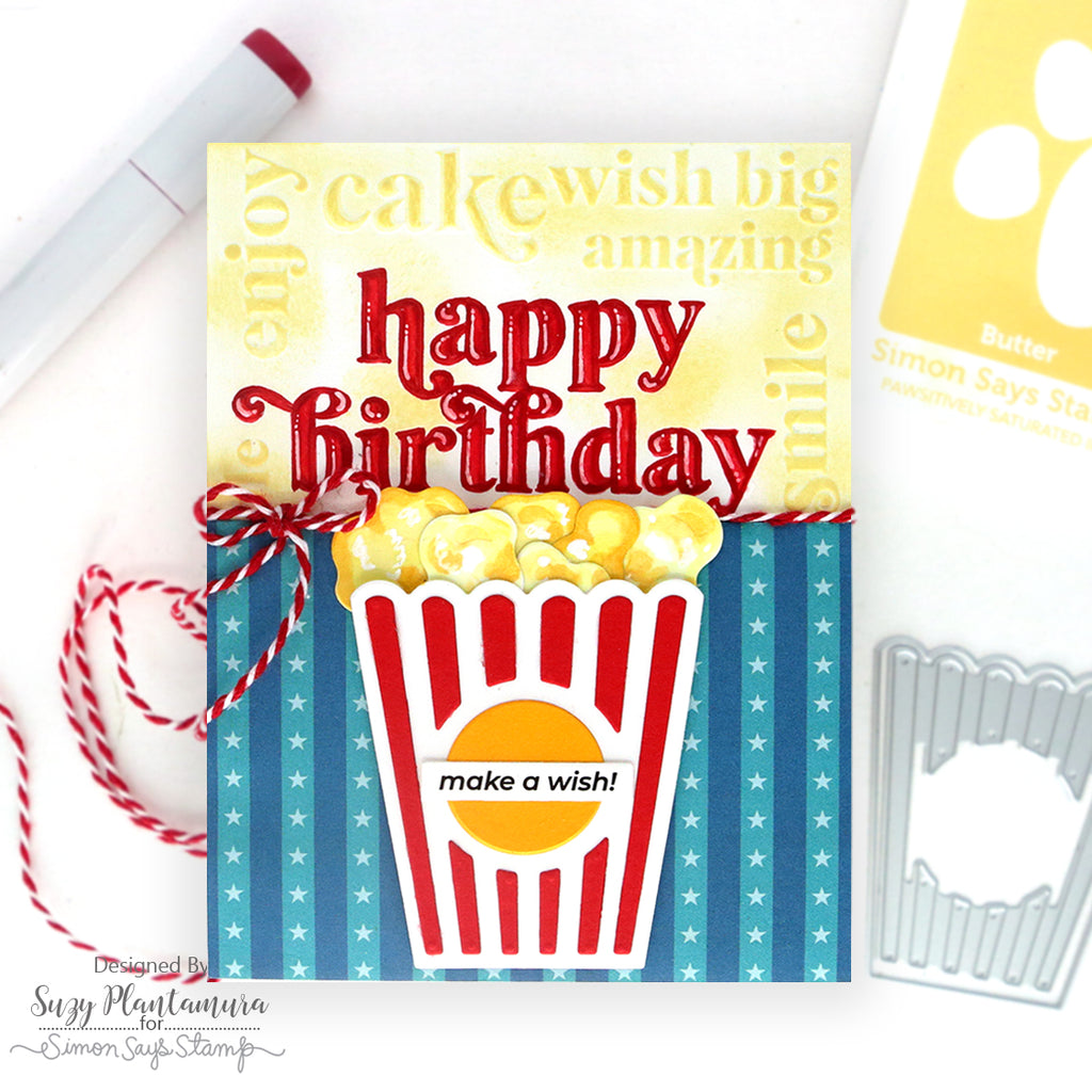 Simon Says Stamp Poppin' Corn Wafer Dies 1454sd Birthday Card | color-code:ALT04