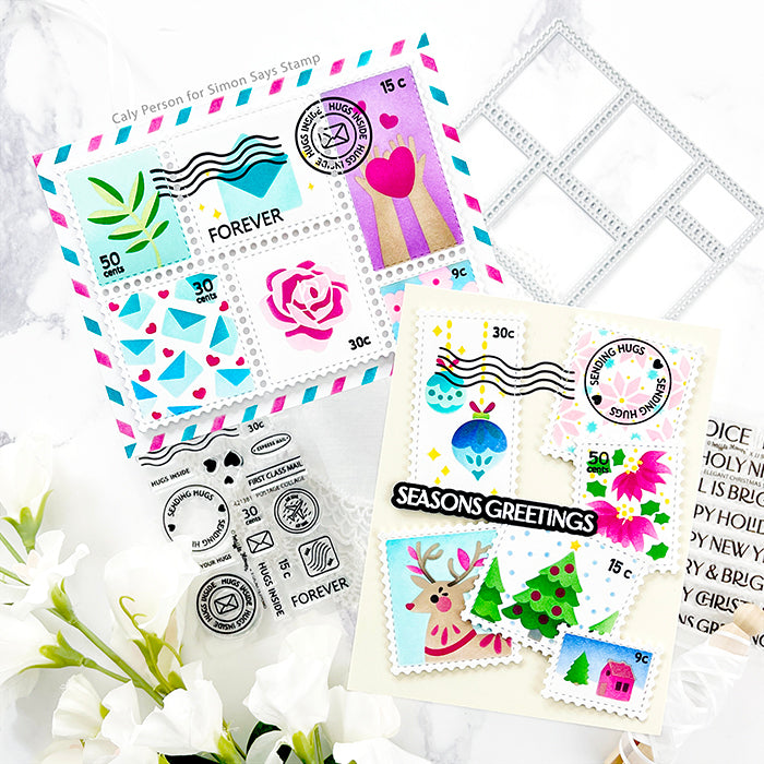 Waffle Flower Postage Collage Coloring Stencil 421383 stamps | color-code:ALT01