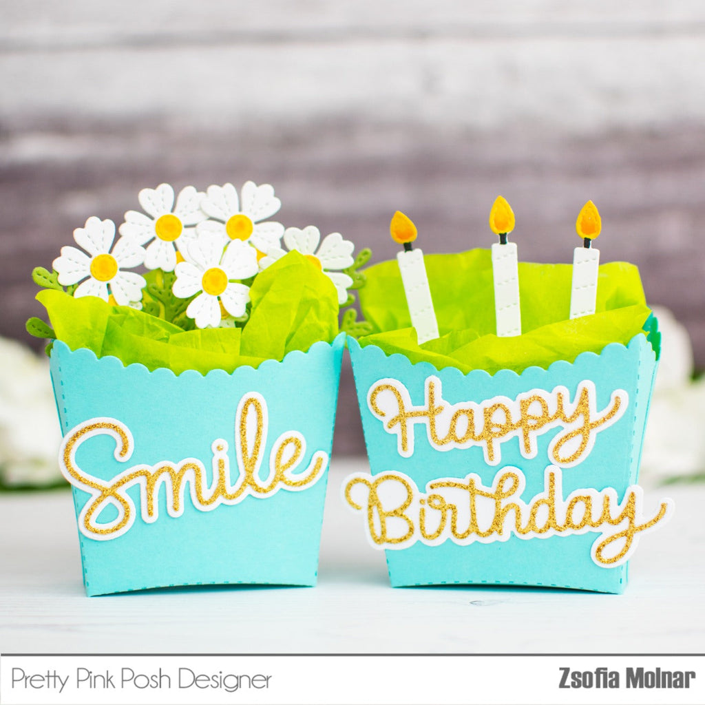 Pretty Pink Posh Birthday Treat Box Dies happy birthday