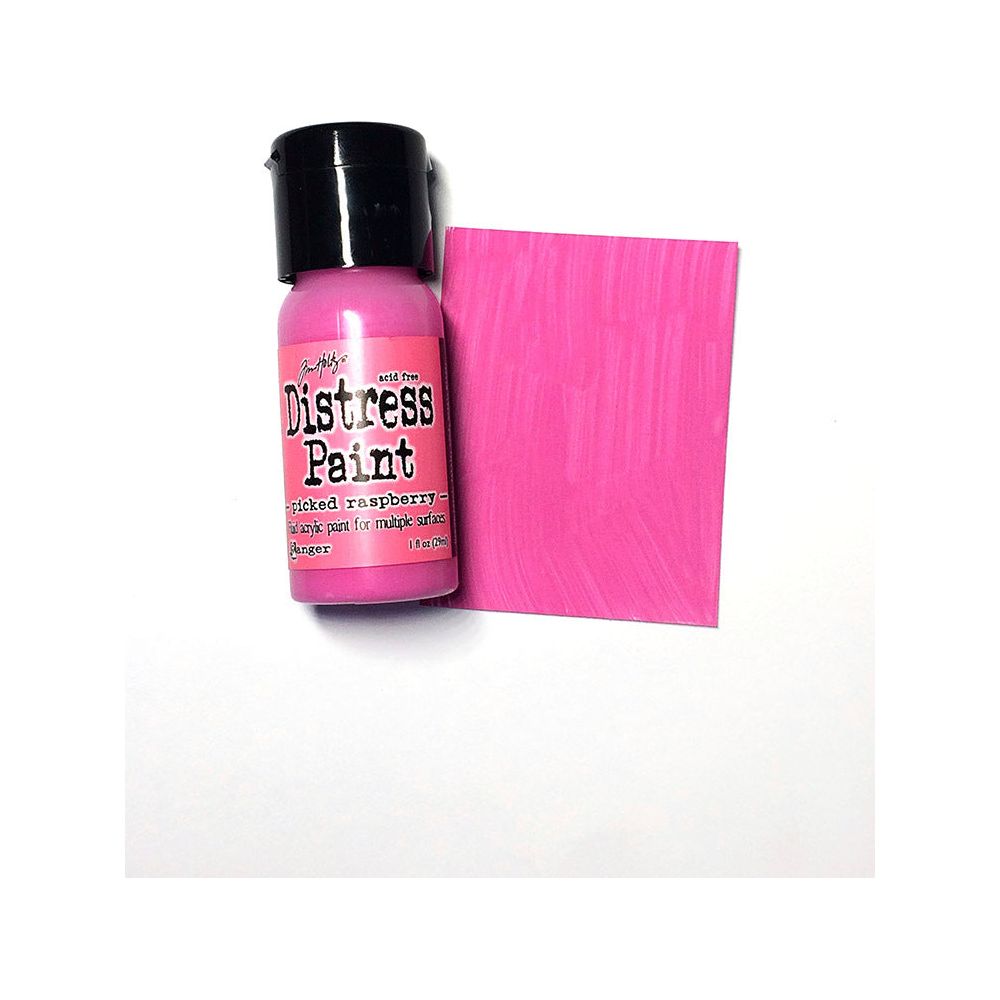 Tim Holtz Flip Top Distress Paint Picked Raspberry Ranger TDF53163 Color Swatch