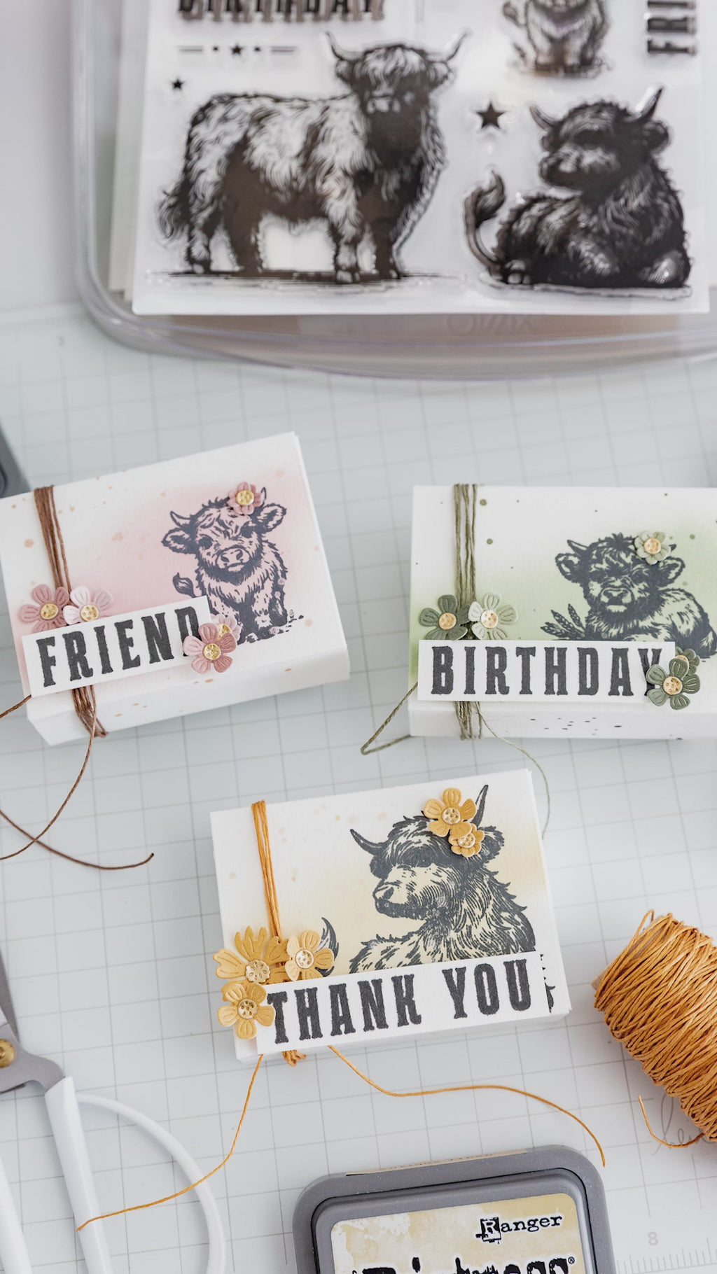 Simon Says Stamps and Dies Highland Cows set1053hc STAMPtember Cow Gift Boxes