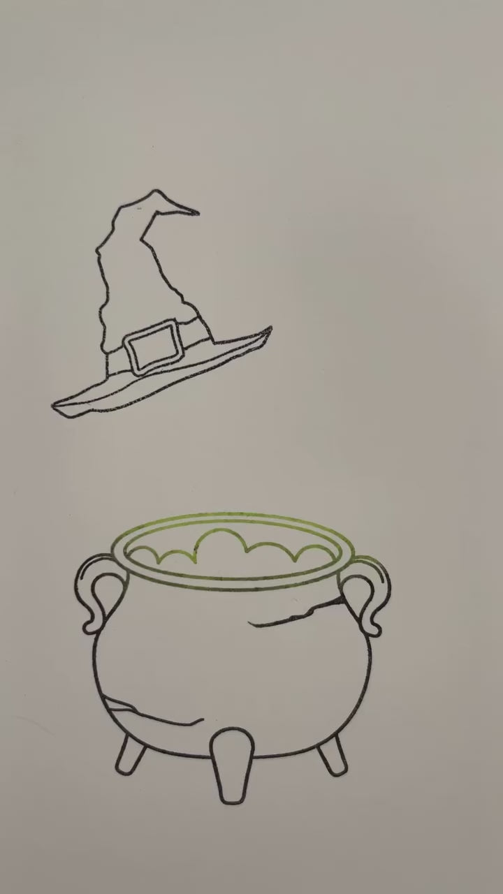 Simon Says Clear Stamps TOIL AND TROUBLE sss302354c Cauldron Coloring Alberto Gava