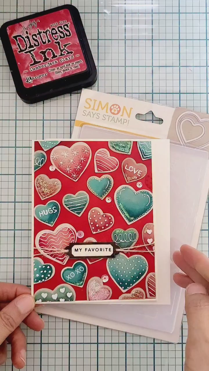 Simon Says Embossing Folder and Cutting Dies Heart Cookies sfd613