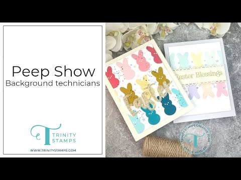 Trinity Stamps Peep Show Clear Stamp Set tps-228 Colorful Easter Bunny Card Video