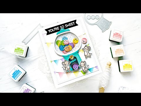 Tim Holtz Distress Rock Candy Crystal Clear Glitter Ranger tdr35879 Gum Ball Machine Card Video