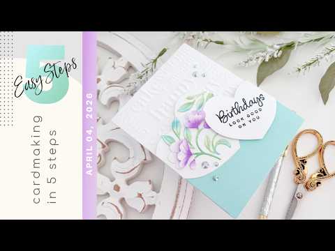 Simon Says Stamp Embossing Folder Birthday Sentiments sf528 Shop Your Stash! Handmade Floral Birthday Card | Cardmaking In 5 Easy Steps Tina Smith