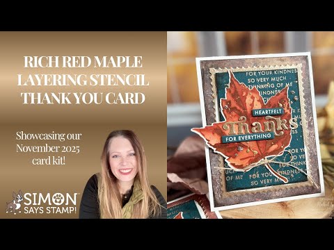 Tim Holtz Distress Mini Ink Pad Ground Espresso Ranger TDP47353 Maple Leaf Thank You Card Video