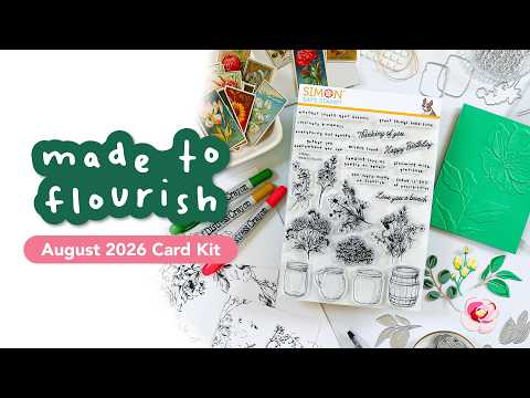 PREORDER Simon Says Stamp Card Kit of the Month August 2026 Made to Flourish ck0826 Made to Flourish Card Kit Reveal and Inspiration