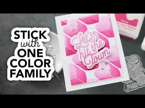 Simon Says Stencils and Dies Love City set1135lc Heart to Heart Cathy Zielske Let's Hit the Town Card