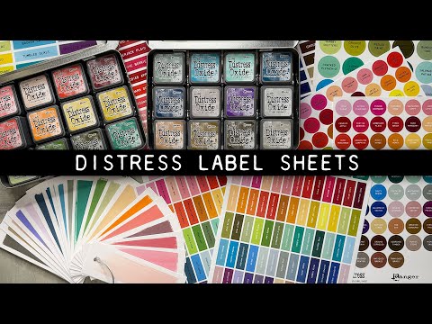 Tim Holtz Distress Large Round Label Sheets With White Printing Bundle Of 2 Demo Video