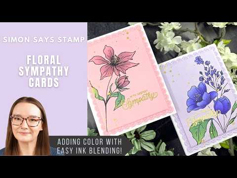 Simon Says Stamp Set of 2 Stencils Wild and Free Flowers 1152stc Always There Floral Sympathy Cards | Simon Says Stamp Amy Rysavy