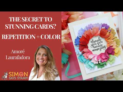 Simon Says Stamps and Dies Handwritten Love set1329hl Stamptember Laura Bassen The Secret to STUNNING Cards Repetition Color 