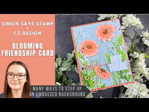 Simon Says Clear Stamp Thank You Text 1209ss Moments in Time Blooming Friendship Card | Simon Says Stamp + CZ Design Amy Rysavy