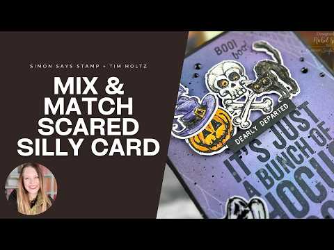 Tim Holtz Cling Rubber Stamps Tiny Text Halloween cms409 scared silly card video nichol spohr