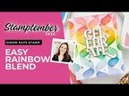Simon Says Stamp Set of 2 Stencils Background Streamers 1146mt Stamptember Mindy Eggen STAMPtember 2026 Blog Party! | Rainbow Birthday Card