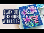 Simon Says Stamp Embossing Folder Alstroemeria Blooms sf614 Every Happiness Nina-Marie Trapani Embossing Folder Blackout Technique with Color + Blog Hop