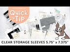 Simon Says Stamp 7.375 x 5.75 Clear STORAGE SLEEVES 50 Pack SLV50