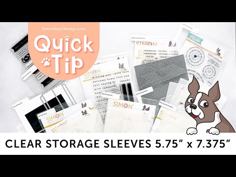 Simon Says Stamp 7.375 x 5.75 Clear STORAGE SLEEVES 50 Pack SLV50
