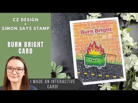CZ Design Hot Mess Wafer Dies czd303c Burn Bright Slider Card | CZ Design + Simon Says Stamp Prairie Paper and Ink Amy Rysavy