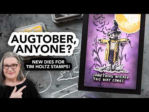 Tim Holtz The Scarecrow Stamps with Simon Says Stamp Dies Bundle setsc26 Cathy Zielske Augtober Anyone? Let's make a Halloween card with some Tim Holtz stamps and dies!
