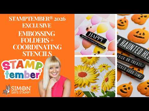 Simon Says Stamp Set of 5 Stencils Party Balloons 1165stc Yana Smakula STAMPtember 2026 Exclusive Embossing Folders Coordinating Stencils