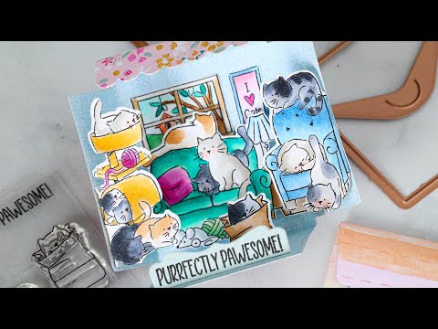 Art Impressions Matchbook Cats Clear Stamps and Dies 5730