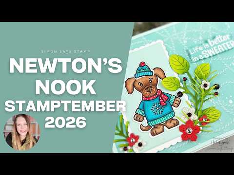 Newton's Nook Sweater Season STAMPtember Exclusive Stamps and Dies Nichol Spohr Cute Sweater Critter Card STAMPtember Newtons Nook Collab