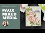 Simon Says Stamp Set of 2 Stencils Beautiful Flowers 1153stc Shine On Create a Faux Mixed Media Card with Stamps & Splatter | Simon Says Stamp Mindy Eggen