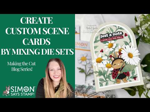 Simon Says Stamp Quirky Daisies Wafer Dies s1138 Shine On Create Custom Scene Cards by Mixing Die Sets Nichol Spohr