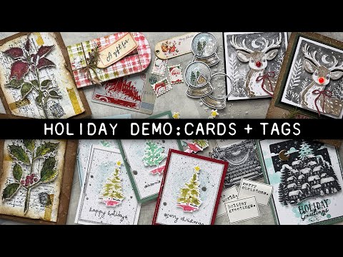 Tim Holtz Distress Ink Pad Lumberjack Plaid Ranger tim82354 Holiday Cards And Tags Video