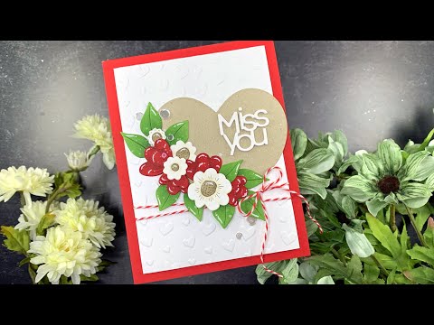 Rainbow Splash Embossing Folder Cascading Hearts rsef5