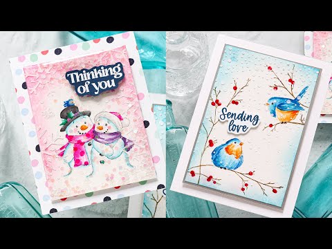 Tim Holtz Distress Walnut Stain Ink Pad And Reinker Bundle Ranger Distress Watercoloring Winter Card Video