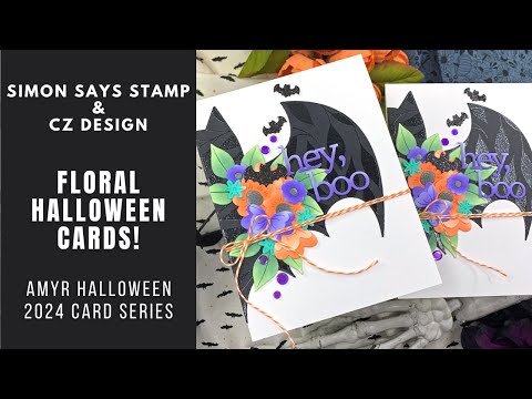 Tonic Black Sapphire 8.5 x 11 Glitter Cardstock 9963e Halloween Boo Cards Video