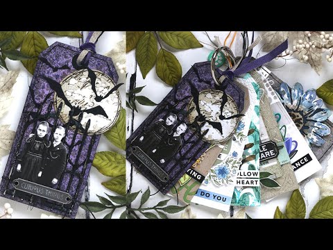 Tim Holtz Distress Unravelled Mica Stain Ranger distmicsu Halloween Tag Project Video