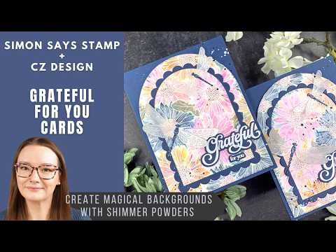 Simon Says Clear Stamp Gerbera Daisy Background sss102014 In My Heart Shimmer Gerbera Daisy Background Cards | Simon Says Stamp + CZ Design Amy Rysavy
