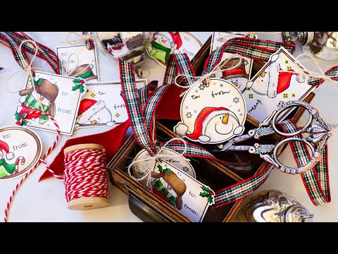 Simon Says Stamps and Dies Peeking Snowmen Tags set898ps