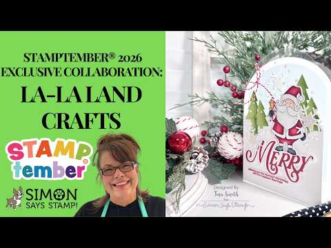 La-La Land Crafts Merriest Christmas STAMPtember Exclusive Stamps 3504ssc Why Stop at A2 Go BIG with This 5x7 Christmas Card La-La Land Crafts 2026 STAMPtember Exclusive  Tina Smith