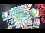 Simon Says Stamp Set of 4 Stencils Retro Flowers ssst221710