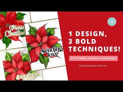 Tim Holtz Distress Embossing Glaze Abandoned Coral Ranger tde84051 1 Design, 3 Bold Techniques Cards Video