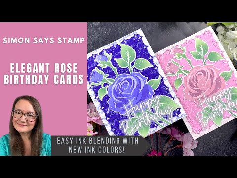 Simon Says Stencils and Dies Elegant Rose set1055er STAMPtember Amy Rysavy Birthday Cards Tutorial Elegant Rose Birthday Cards | Simon Says Stamp Amy Rysavy