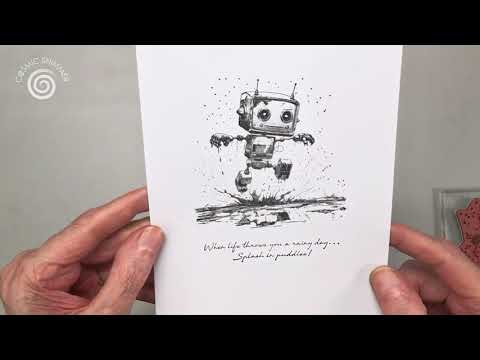 Cosmic Shimmer Bot-ology Rainy Day Andy Skinner Cling Stamps 07-0066-as